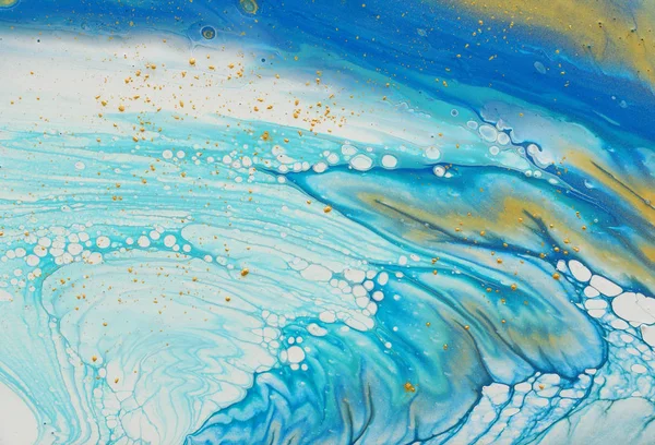 Arte fotografía de fondo efecto marmolizado abstracto. blanco, azul y oro colores creativos. Hermosa pintura . — Foto de Stock
