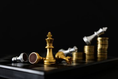 Satranç görüntüsü. İş, rekabet, strateji, liderlik ve başarı kavramı