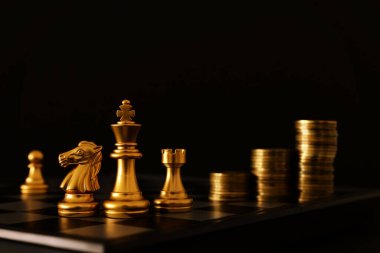 Satranç görüntüsü. İş, rekabet, strateji, liderlik ve başarı kavramı