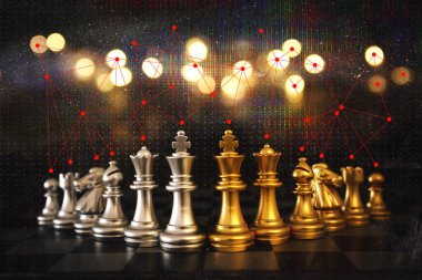 Satranç görüntüsü. İş, rekabet, strateji, liderlik ve başarı kavramı