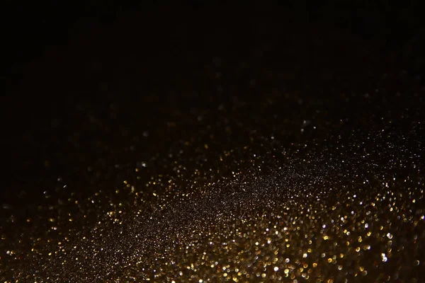 Achtergrond Van Abstracte Glitter Lichten Goud Zwart Focus — Stockfoto