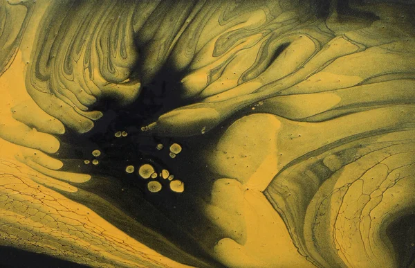 抽象的な大理石の効果の背景の芸術写真 金と黒の創造的な色 美しい絵具 — ストック写真