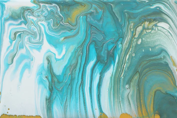 Kunst Fotografie Van Abstracte Gemarmerde Effect Achtergrond Blauwe Witte Gouden — Stockfoto