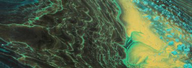 Soyut mermer efekt arka planının sanat fotoğrafçılığı. Altın ve kellik, yeşil yaratıcı renkler. Güzel boya..