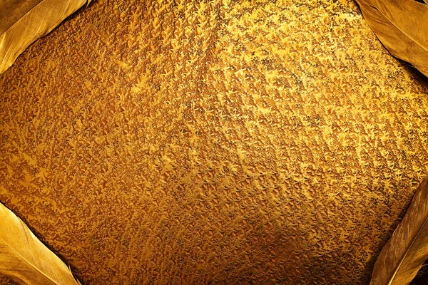 Luksusowe Złoto Mosiądzu Tło Tekstury Piór — Zdjęcie stockowe