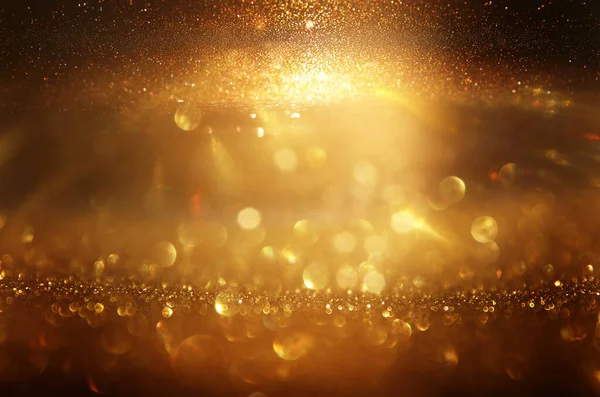 Fundo Ouro Abstrato Luzes Brilhantes Pretas Desfocado — Fotografia de Stock