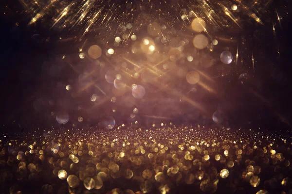 Background Abstract Gold Black Glitter Lights Defocused — Stock Photo, Image