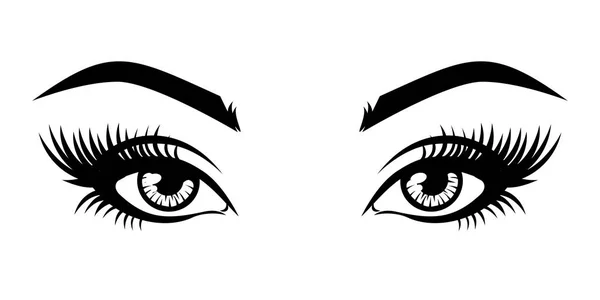 Illustration Oeil Luxueux Sexy Femme Avec Des Sourcils Des Cils — Image vectorielle