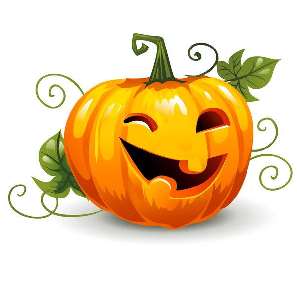 Halloween Pumpkin Funny Face Isolated White Background Vector Graphics