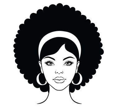 Afro saçlı güzel bir kadın..