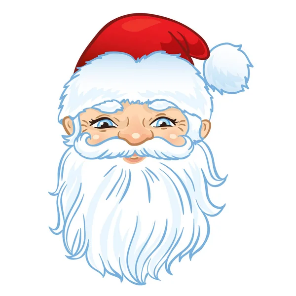 Portrait du Père Noël. Icône caractère Nouvel An. — Image vectorielle