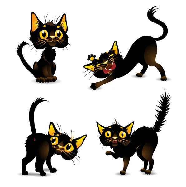 Set gatos negros para Halloween Ilustración de stock