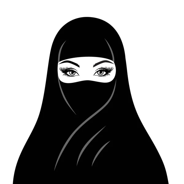 Moslim mooie vrouw in hijab. Rechtenvrije Stockvectors