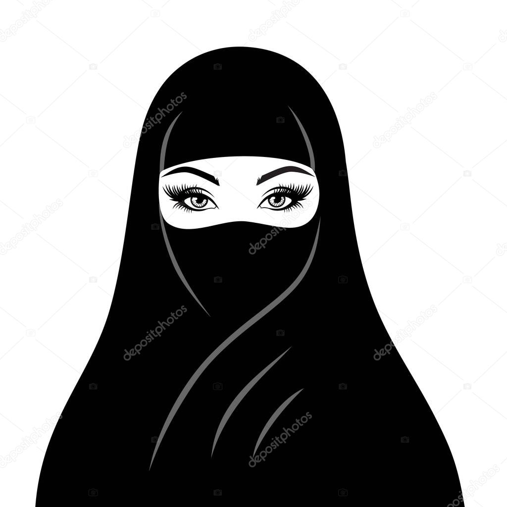 Muslim beautiful woman in hijab.