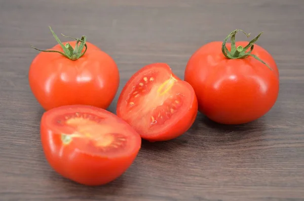 Tomates Sur Une Table Cuisine Bois — Photo