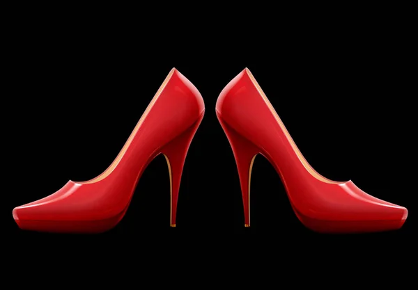 Piękne Czerwone Damskie Buty — Zdjęcie stockowe