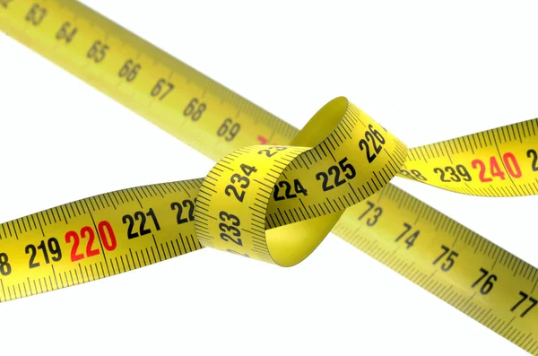 Tangled Tape Measure White — Stock Photo, Image