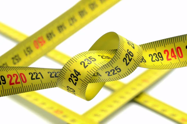 Tangled Tape Measure White Stock Picture