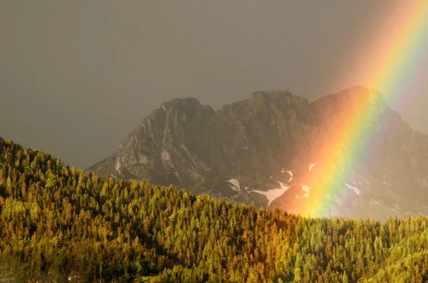 rainbow above the mountains