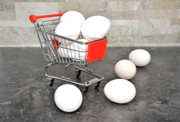Ovos Carrinho Compras — Fotografia de Stock