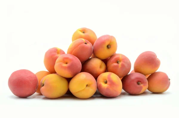 Fresh Ripe Peaches White Background — Stock Photo, Image