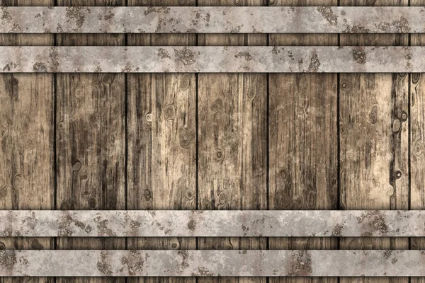 Wooden Barrel Metal Straps — Stock Photo, Image