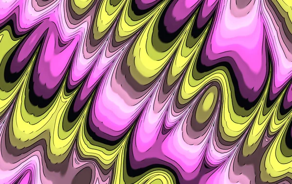 カラフルな抽象的なトリッピー波状の精神病のパターン — ストック写真