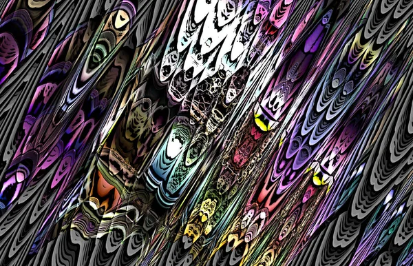 Colorido Abstrato Decorativo Trippy Ondulado Padrão — Fotografia de Stock