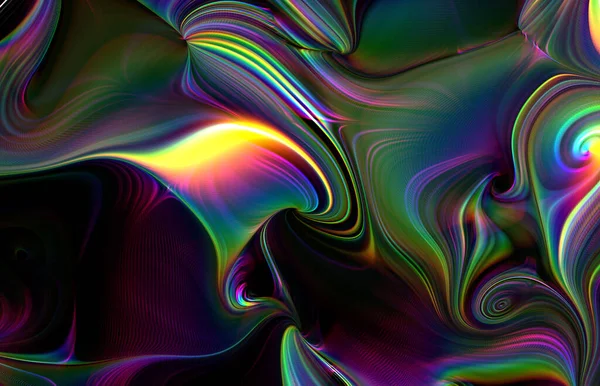 Wirujący Dynamiczny Psychodeliczny Kolorowy Płyn — Zdjęcie stockowe