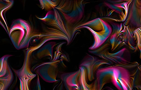 Swirling Dynamic Psychedelic Colorful Fluid — Stockfoto