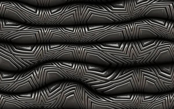 Σκούρο Αφηρημένο Φουτουριστικό Μέταλλο Χάλυβα — Φωτογραφία Αρχείου