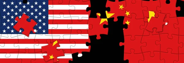 china usa puzzle flag