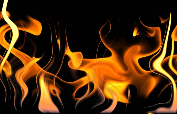 Ateş Alevler Siyah Üzerine — Stok fotoğraf