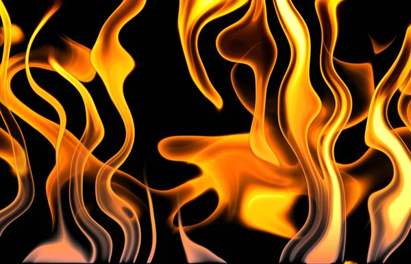 Feuer Und Flammen Auf Schwarz — Stockfoto