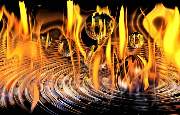 Tűz Lánggömbök — Stock Fotó