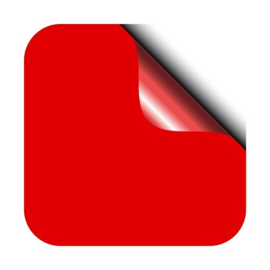 Köşeli kıvrımlı etiket