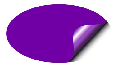 Köşeli kıvrımlı oval çıkartma notu