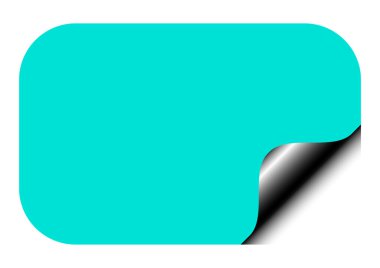  Köşeli kıvrımlı çıkartma notu