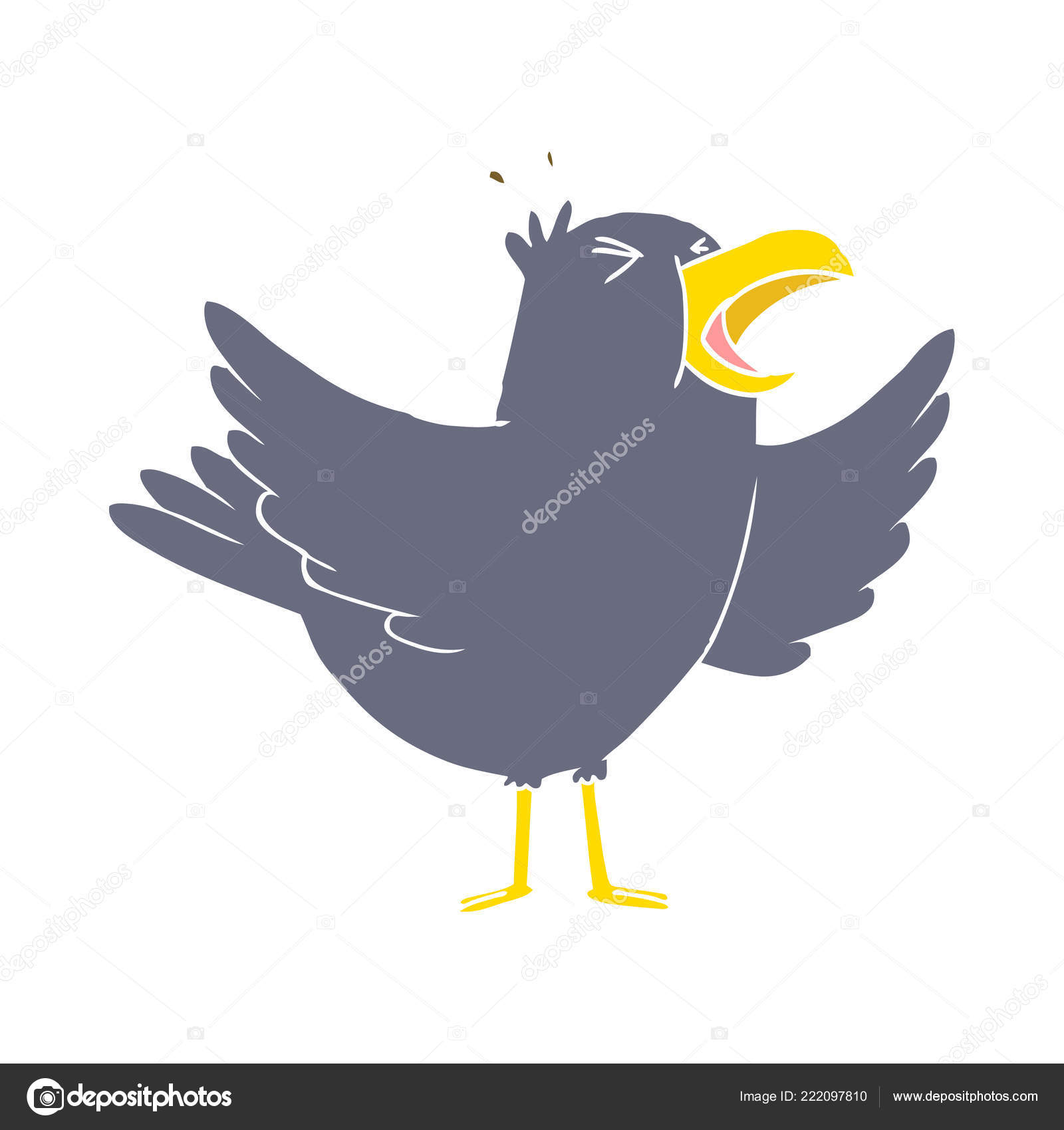 Cocorico Oiseau Couleur Plat Style Dessin Animé Image