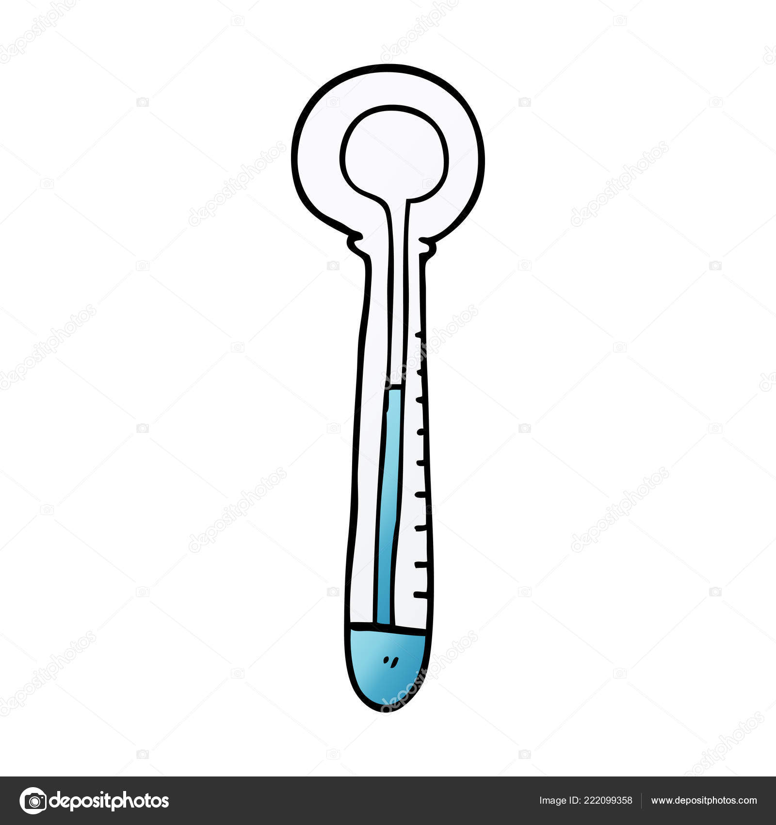 Cartoon Doodle Medical Thermometer Stock Vector Image by
