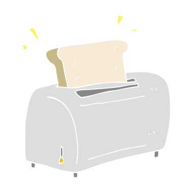 ekmek kızartma makinesi düz renkli çizimi
