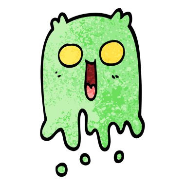 Grunge dokulu illüstrasyon karikatür ürkütücü hayalet