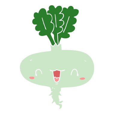 düz renk tarzı çizgi film şalgam