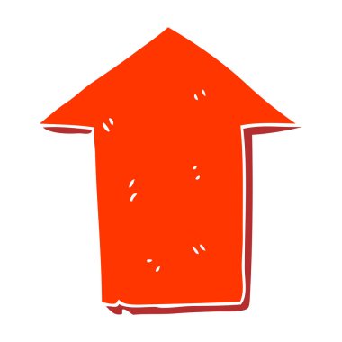 düz renk tarzı çizgi film işaret eden ok