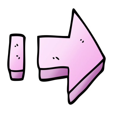 çizgi film doodle işaret eden ok