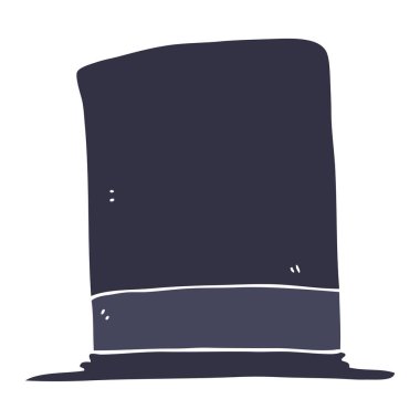 silindir şapka düz renkli çizimi