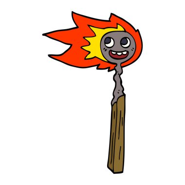 çizgi film doodle yanmış maç