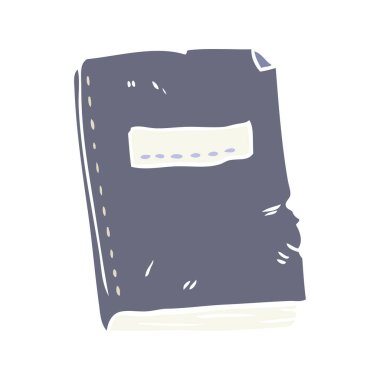 düz renk tarzı çizgi film hırpalanmış eski defter