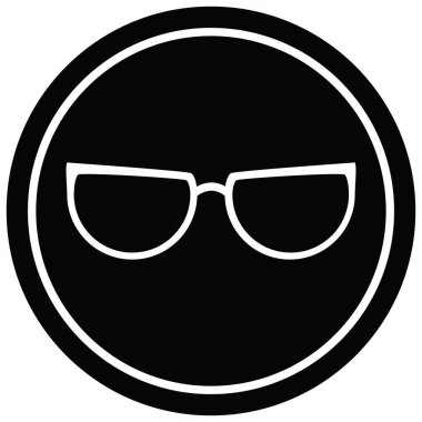 Gözlük grafik vektör yuvarlak sembolü