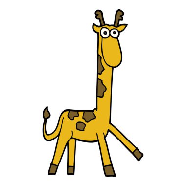 karikatür komik zürafa doodle